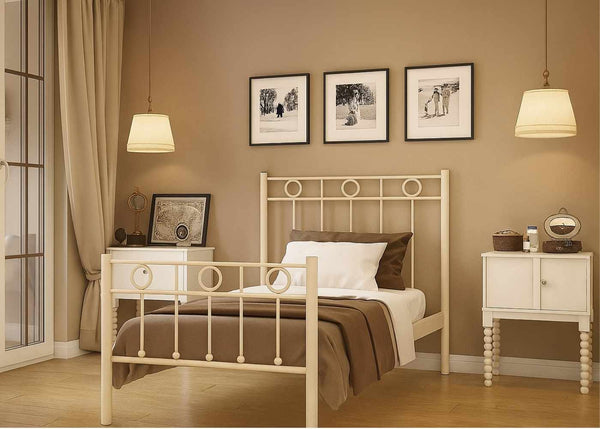 Single High End Ivory Bed - Ivy