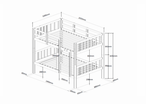 Kelling HD Bunk Bed Dimensions