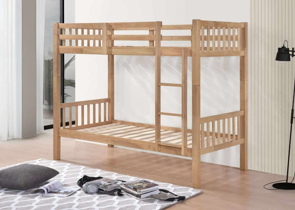 Kelling HD Bunk Bed in Oak Finish, with Solid 29mm Slats