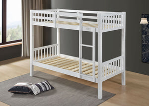 Kelling HD Bunk Bed in White, with Solid 29mm Slats