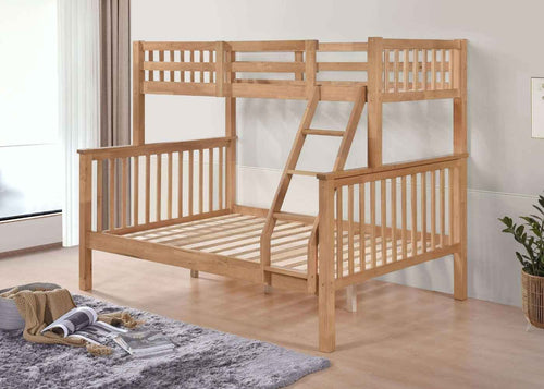 Kelling Triple Bunk Bed in Oak Finish, with Solid 29mm Pine Slats