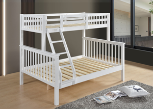Kelling Triple Bunk Bed in White, with Universal Ladder