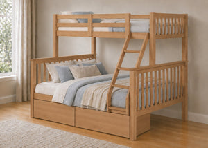 Kelling Triple Bunk Bed with 2 Wooden Storage Drawers