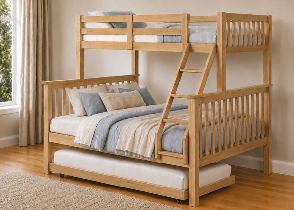 Kelling Triple Bunk Bed with Trundle and Mattress