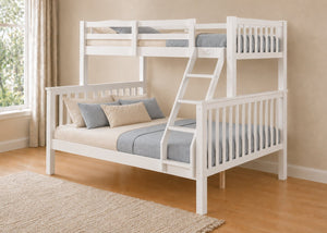 Kelling Triple Bunk Bed in White, with Mattresses