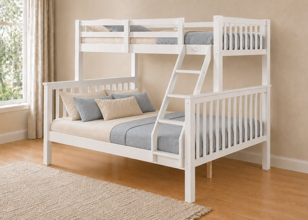 Kelling Triple Bunk Bed in White, with Mattresses