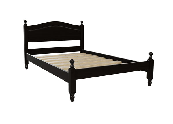 Denver Low End Pine Bed in Black Ash Finish