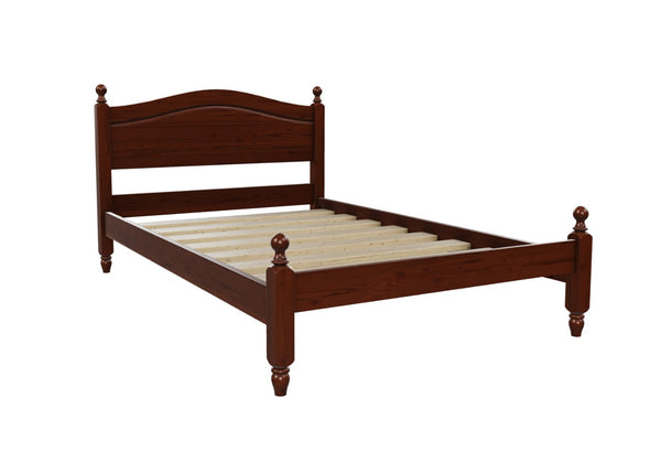 Denver Low End Pine Bed in Mahogany Finish