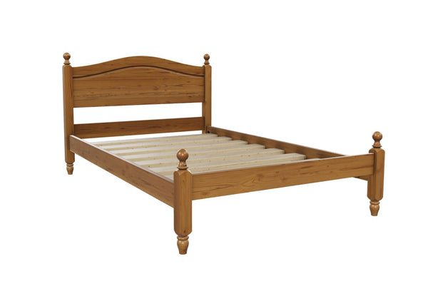 Denver Low End Pine Bed in Oak Finish
