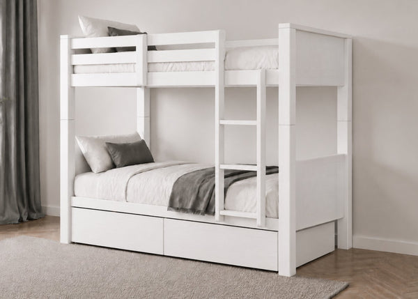 Langham HD Bunk Bed in Oak, with 2 Wooden Storage Drawers