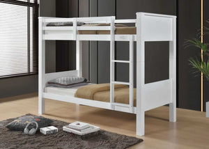 Langham HD Bunk Bed in White, with Mattresses