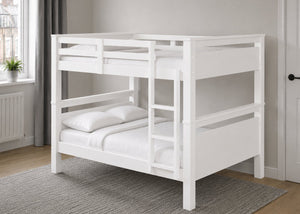 Langham Wooden Quad Bunk with Mattresses in White Finish