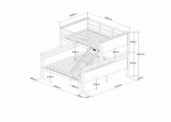 bunk bed size dimensions