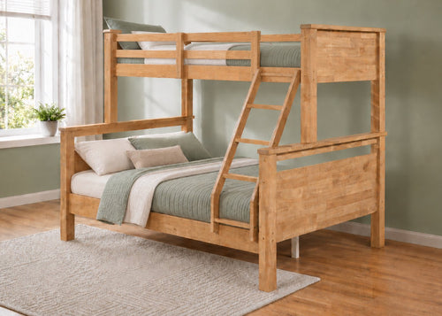 Langham Triple Bunk in Oak with Mattresses