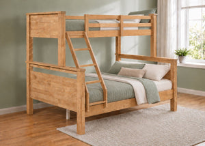 Langham Triple Bunk in Oak with Mattresses and Universal Ladder