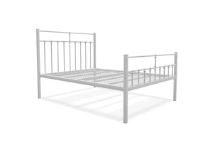 Lauren High End Metal Bed Frame in Ivory, with Reinforced Mesh Base