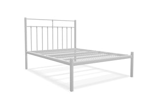 Lauren Low End Metal Bed Frame in Ivory, with Reinforced Mesh Base
