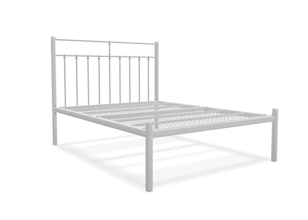 Lauren Low End Metal Bed Frame in Ivory, with Reinforced Mesh Base