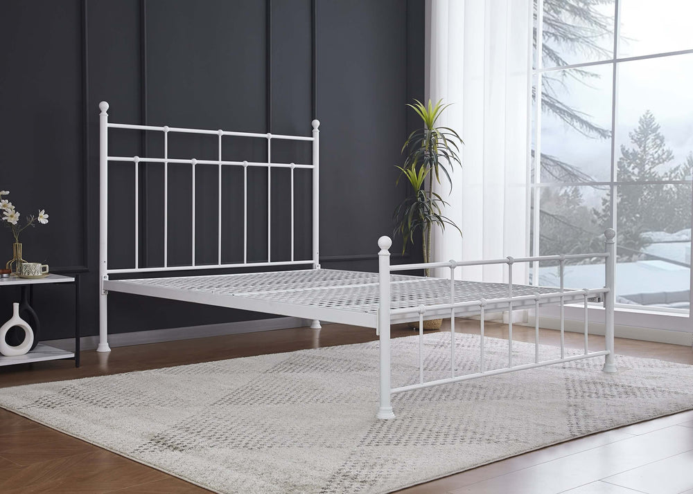 Letton Metal Bed Frame in Black, with Mattress