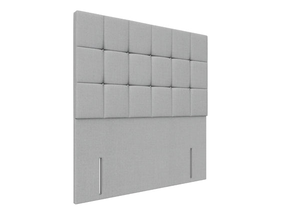 Cube Floor Standing Headboard Finished in Faux Linen Light Grey