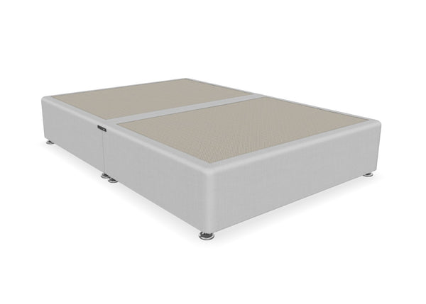 Reinforced Divan Base Finished in Faux Linen Light Grey