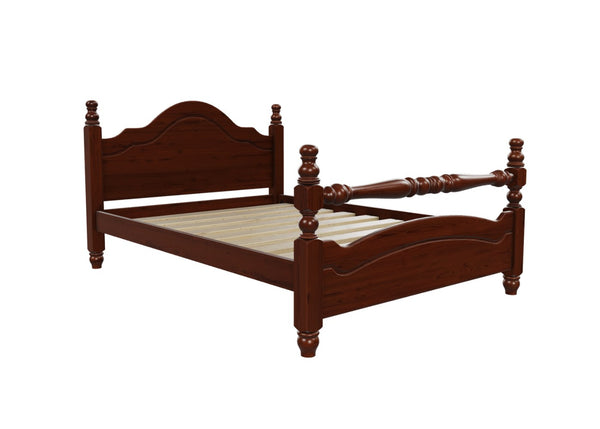 Yukon Wooden Rail End Bed Finished in Stained Mahogany