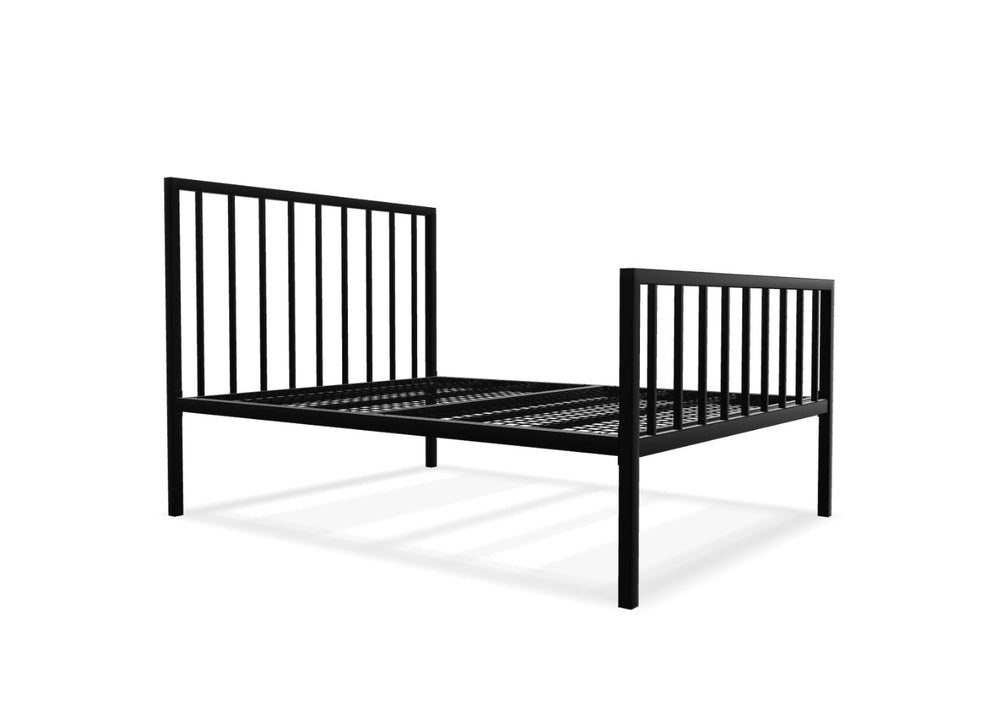 Mandy High End Metal Bed Frame in Black, with Reinforced Mesh Base