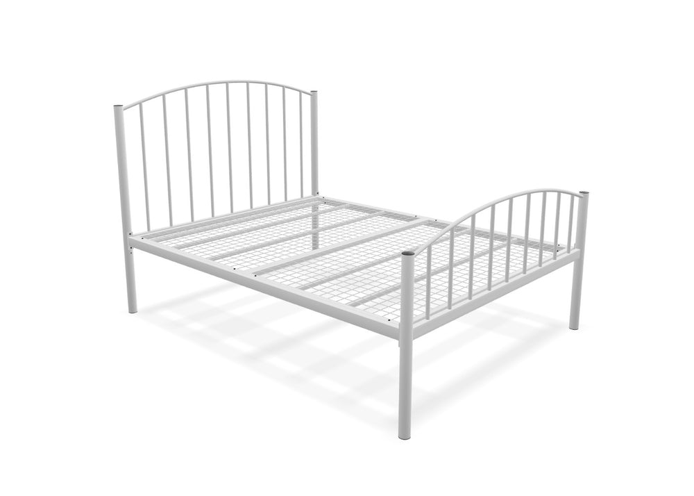 Melody Metal Bed Frame High End in Ivory, with Reinforced Mesh Base