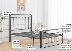 Melton Metal Bed Frame Dimensions