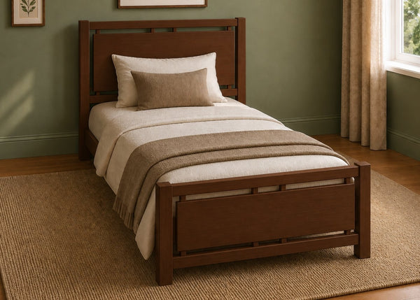 Messina Solid Oak Bed in Chocolate Finish