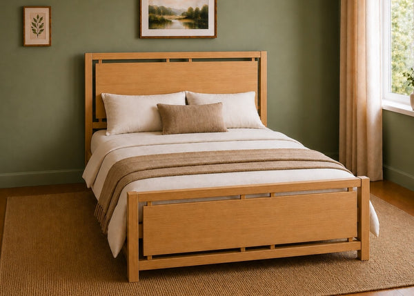 Messina Solid Oak Bed in Oak Finish