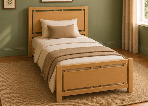 Messina Solid Oak Bed in Oak Finish
