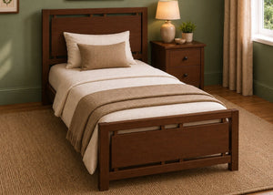 Messina Solid Oak Bed in Chocolate Finish