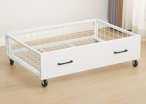 Metal Underbed Storage Drawers in White