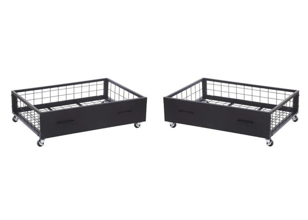Metal Underbed Storage Drawers in Black
