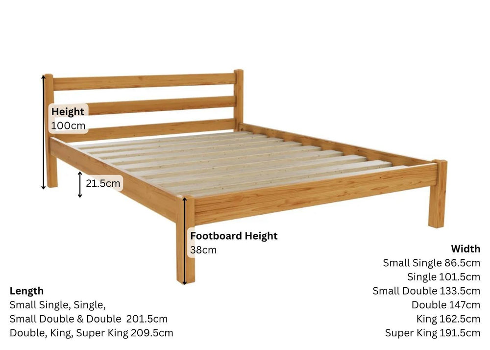 Namsos Pine Bed with a Stained Oak Finish