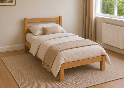 Namsos Single Wooden Bed Finished in Antique Stain