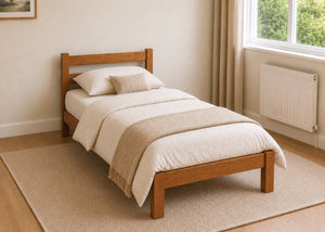 Namsos Single Wooden Bed Finished in Oak Stain