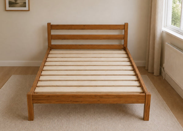 Namsos Double Wooden Bed with Solid Oak Slats