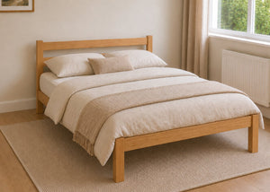 Namsos Double Wooden Bed Finished in Antique Stain