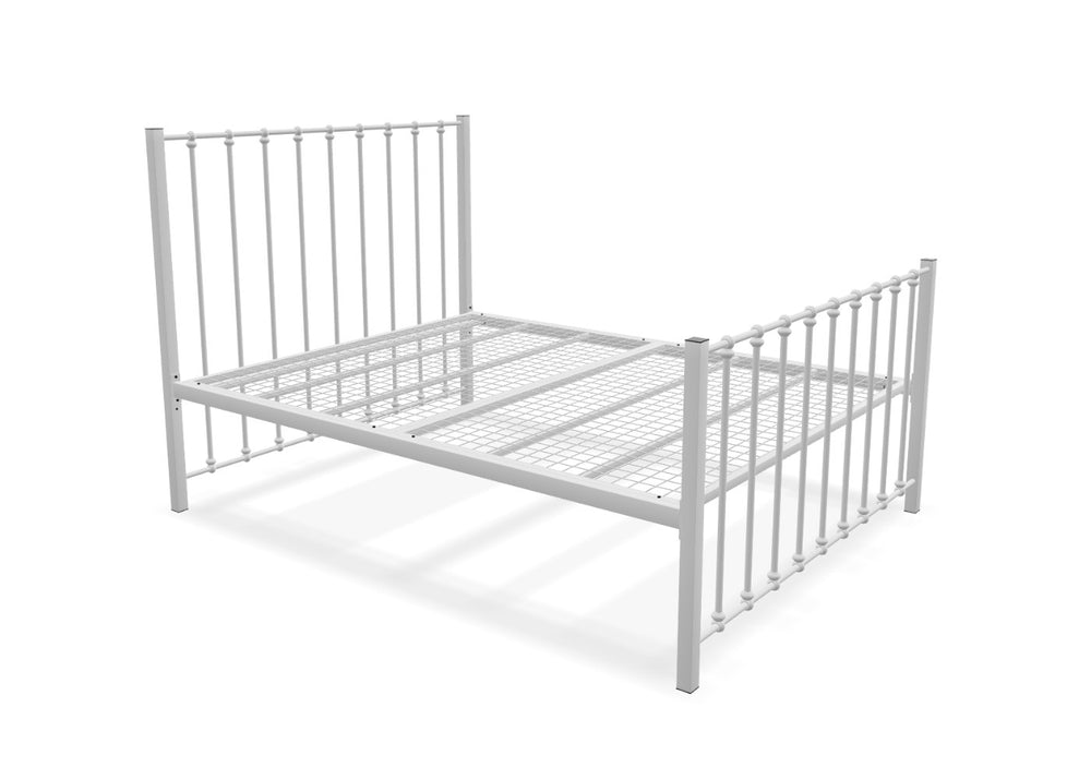 Nancy High End Bed in Ivory, with Reinforced Mesh Base