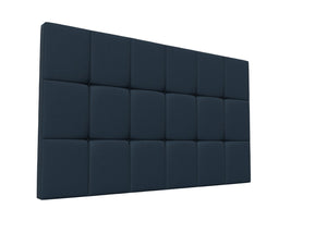 Cube Strutted Headboard Finished in Faux Linen Navy