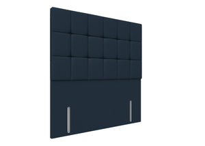 Cube Floor Standing Headboard Finished in Faux Linen Navy