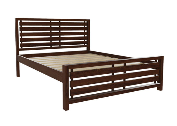 Novara Pine Bed Finished in Chocolate Brown Stain