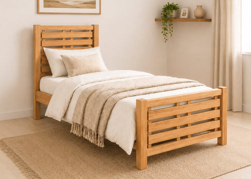 Novara Single Wooden Bed Finished in Antique Stain