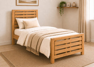 Novara Single Wooden Bed Finished in Antique Stain