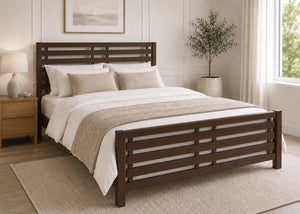 Novara Solid Oak Bed in Chocolate Finish