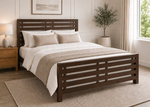 Novara Solid Oak Bed in Chocolate Finish