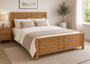 Novara Solid Oak Bed in Oak Finish