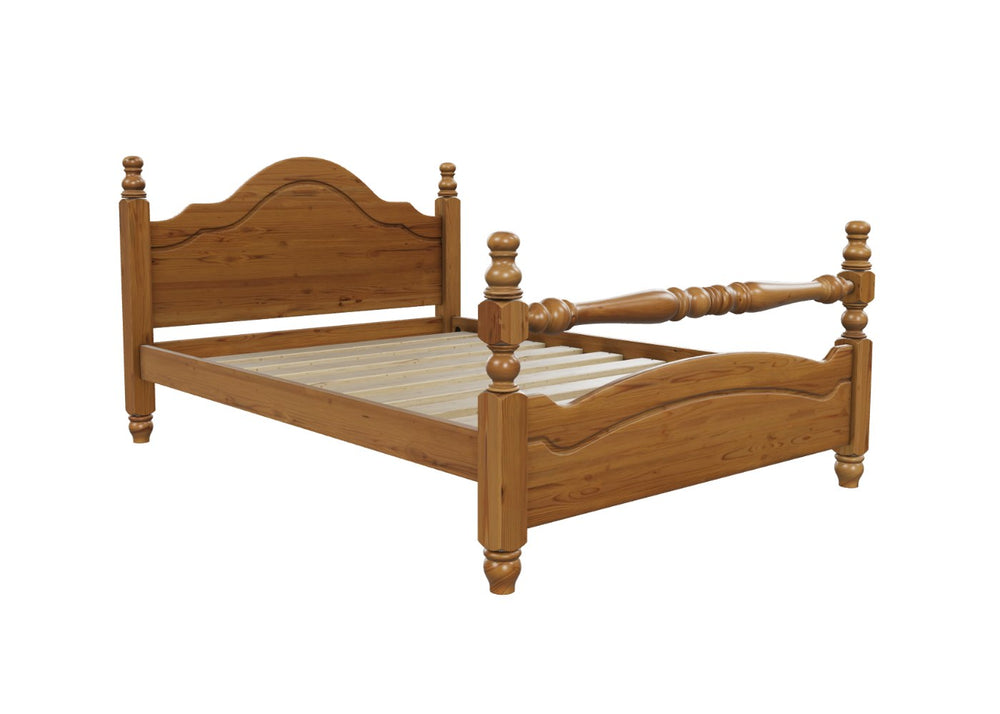 Yukon Wooden Rail End Bed Finished in Stained Oak